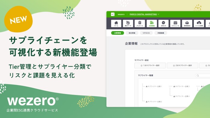 wezeroにサプライチェーン可視化機能を新たに搭載